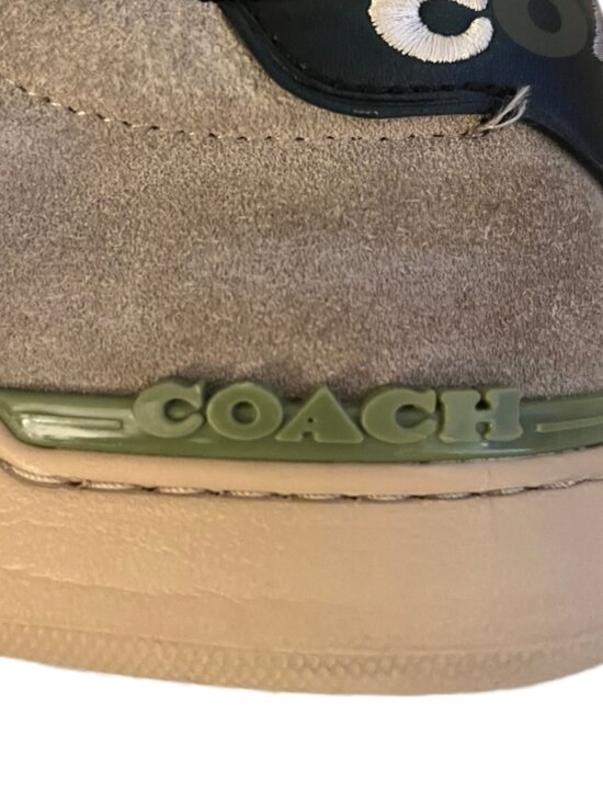 COACH MEN\'S CLIP LOW TOP OAT & BLACK QUARTZ SUEDE SNEAKERS SIZE 8D main image 9